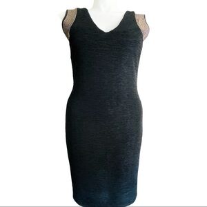 H&M Black Short Dress Rhinestone Wide Straps Large